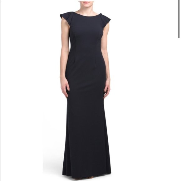 Adrianna Papell Dresses | Adrianna Papell Knit Crepe Gown Midnight Size 8 | Color: Blue | Size: 8 | Sassycollection's Closet